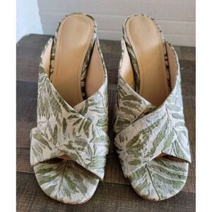 PLV Sandals Womens Size 8 Lucite Block Heel  Jungle Harley Slip On Resort
